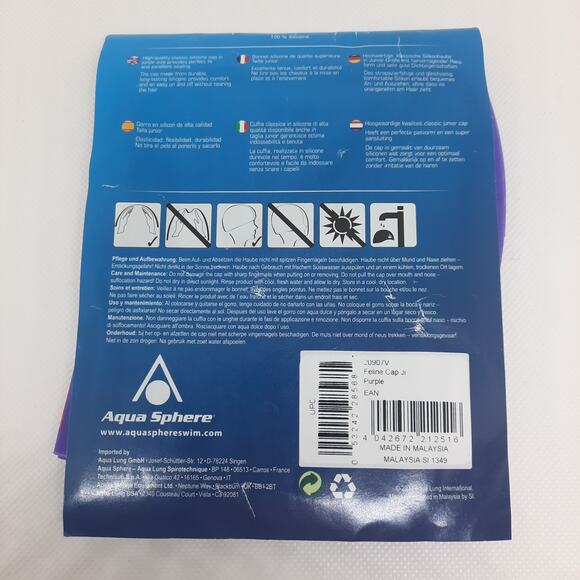 5 For $20.00 Aqua Sphere Feline Youth Silicon Swim Cap, 100% UV Protection - Picture 9 of 11